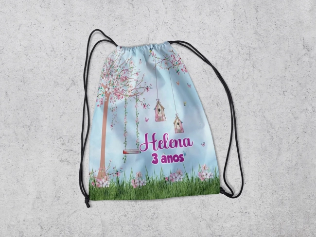 Mochilinha Personalizadada Jardim Encantado das Fadas