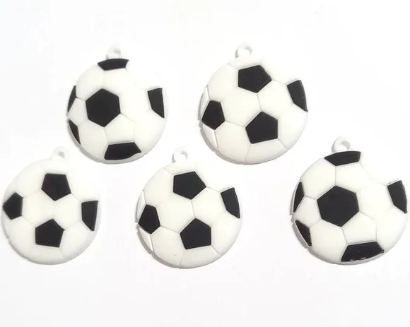 Pingente Bola de Futebol Emborrachados -6 Peças