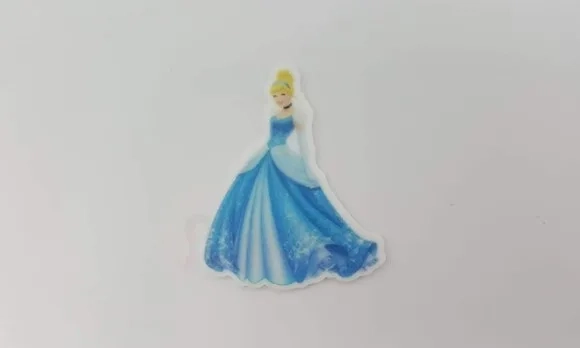 Apliques Princesa Cinderela Acrílico Uv 5cm Pct 5 Unidades
