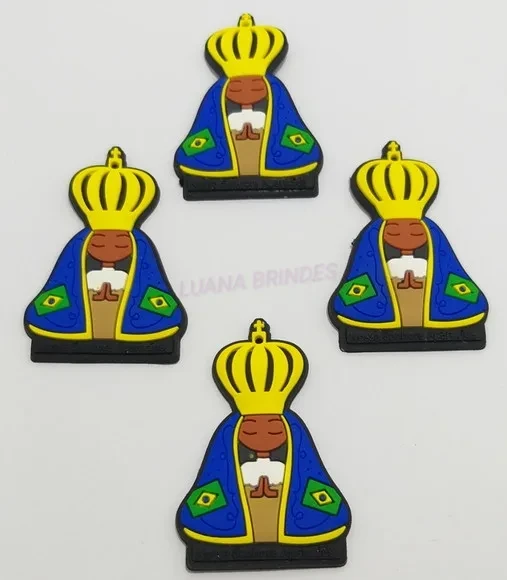 Aplique Nossa Senhora Aparecida de borracha - Pct c/5 unid