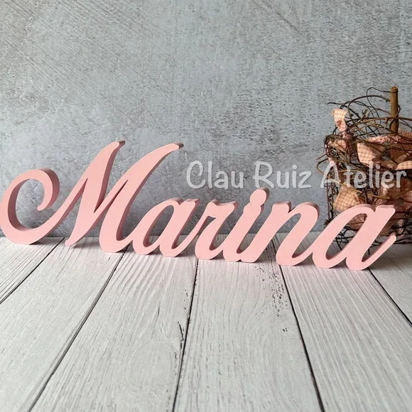 Linha Cursiva -letras Decorativas em mdf Quarto de Bebê