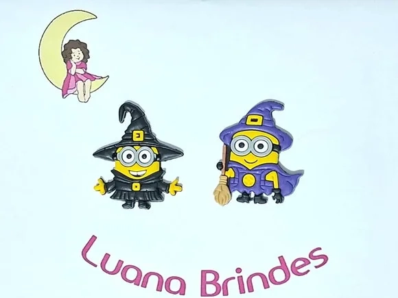 Aplique Minions Halloween Emborrachado Pacote com 6 Unidades