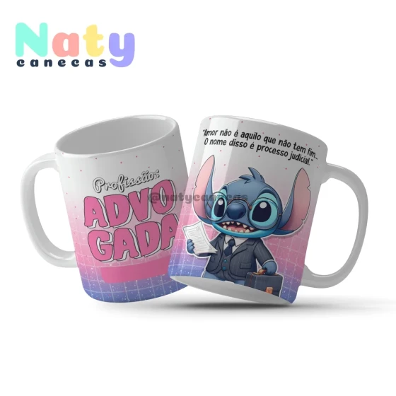 Caneca Stitch Profissões Femininas Personalize com Nome.
