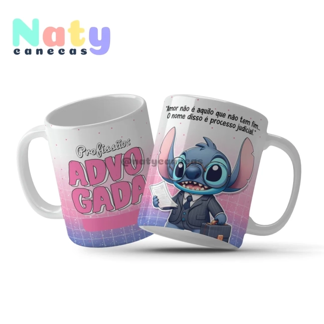 Caneca Stitch Profissões Femininas Personalize com Nome.