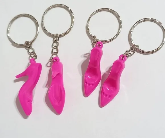 Chaveiro Sapatinho Rosa Pink Acrílico 3,5cm- 10 Unidades