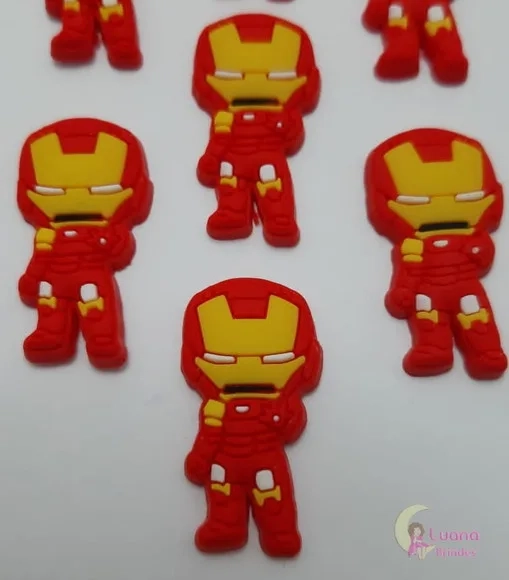 Aplique Homem de Ferro de Borracha - Pct C/6 Unidades