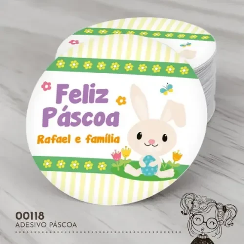 Adesivo Redondo Páscoa - 00118