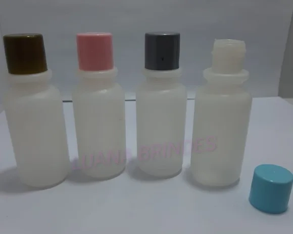 Frasco Branco Pvc 30ml C/tampas Coloridas Lisa-pct C/10 Unid