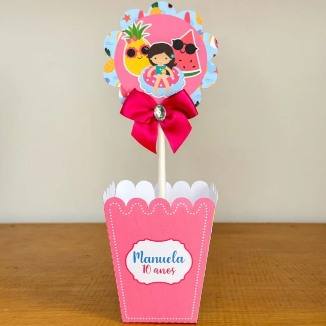 PEGUE E MONTE - Centro de Mesa POOL PARTY MENINA - Decoração de Festa | Lembrancinhas | Aniversário | Personalizados