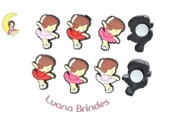 Bailarinas C/adaptador pra Crocs Emborrachado - 6 Unidades