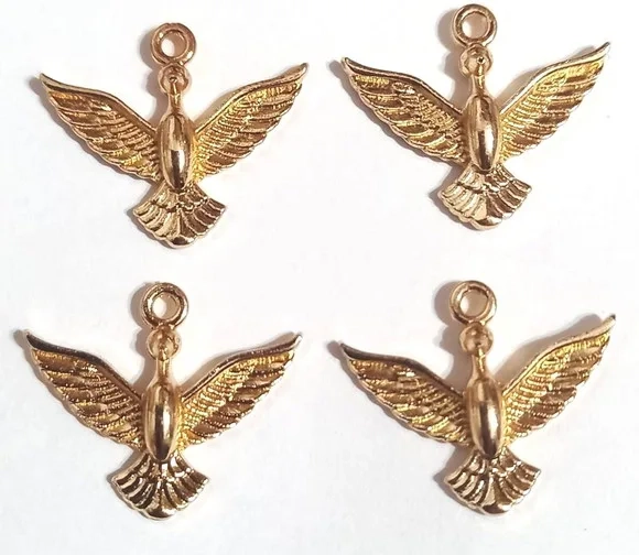 Pingente Divino Espírito Santo Dourado -10 Unidades