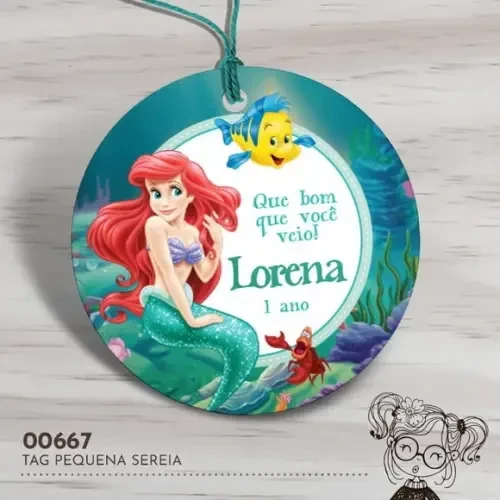 Tag Redonda Pequena Sereia - 00667
