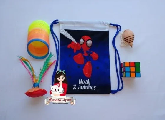 Mochila Brinquedos Retrô Tema Homem Aranha Cute
