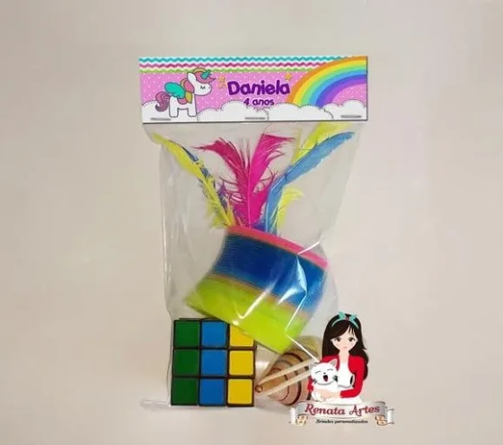 Kit Brinquedos Retrô Personalizado Tema Unicórnio Baby