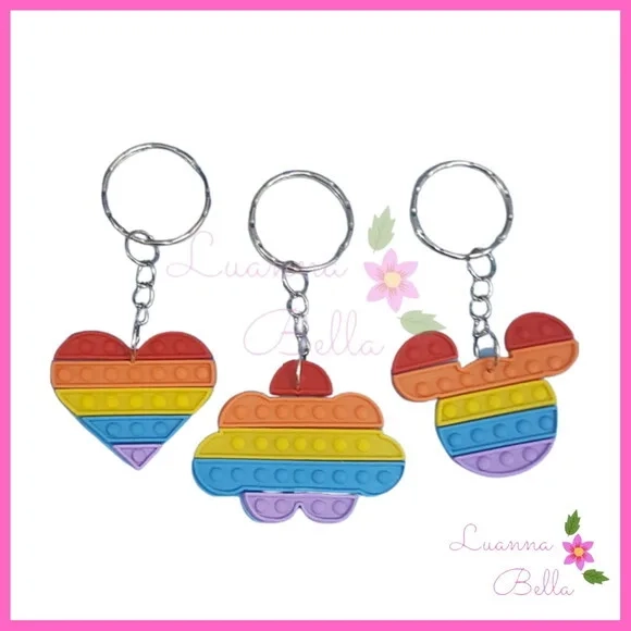 Chaveiro Emborrachados Variados Pop It Fid Stoy -Pct c/6unds