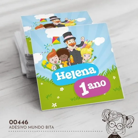 Adesivo Quadrado Mundo Bita - 00446