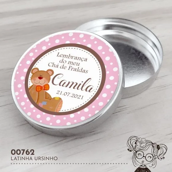 Latinha Adesivada Ursinho - 00762
