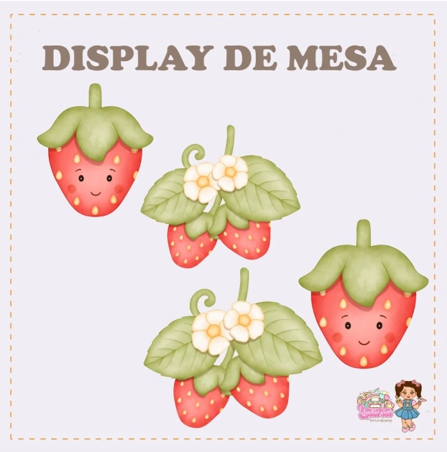 Kit Festa Só Um Bolinho MORANGO - Decoração de Festa