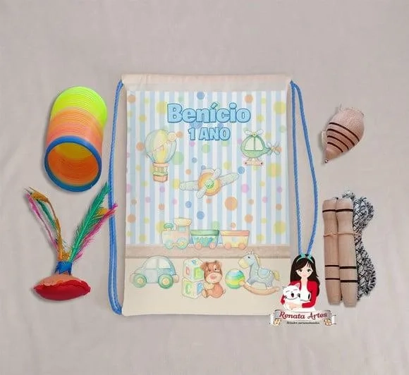 Mochila Boa Infância Tema Brinquedos Vintage