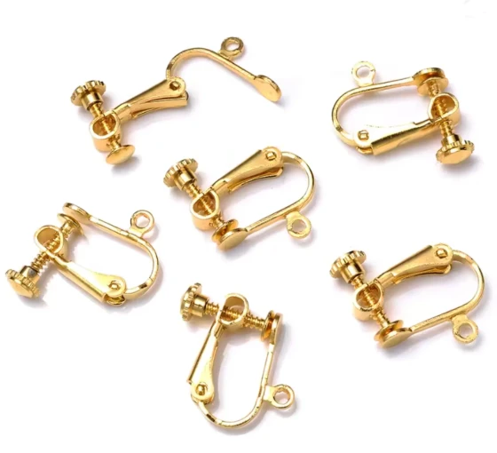 Base para Brinco de Pressão Prateado ou dourado modelo parafuso ( 5 Pares )