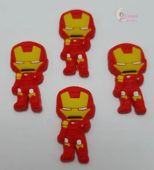 Aplique Homem de Ferro de Borracha - Pct C/6 Unidades