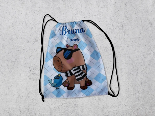 Mochilinha Personalizada para lembrancinhas da Capivara