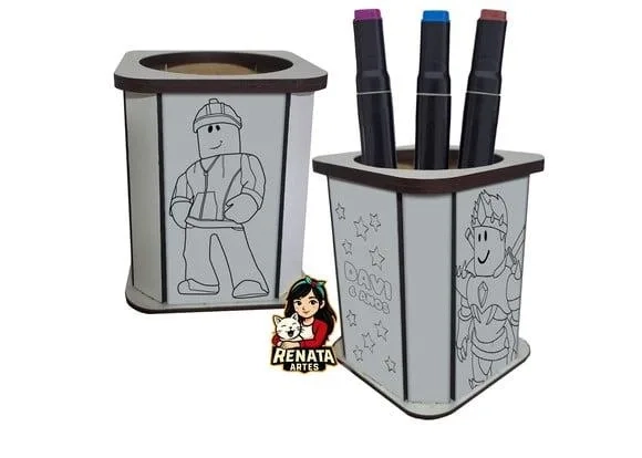 Porta Lápis para Colorir Roblox