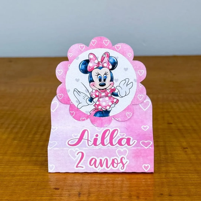 PEGUE E MONTE - Porta Bis Duplo Personalizados MINNIE - Decoração de Festa | Lembrancinhas | Aniversário | Personalizados