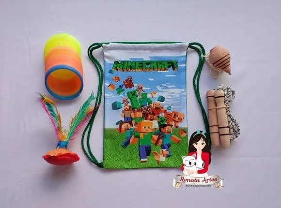 Mochila Boa Infância Tema Minecraft 2