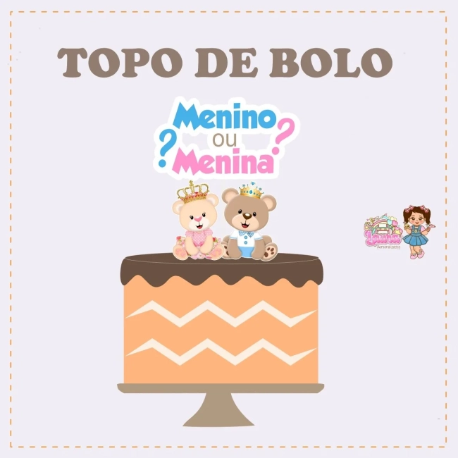 Kit Festa Só Um Bolinho CHÁ REVELAÇÃO - Decoração de Festa