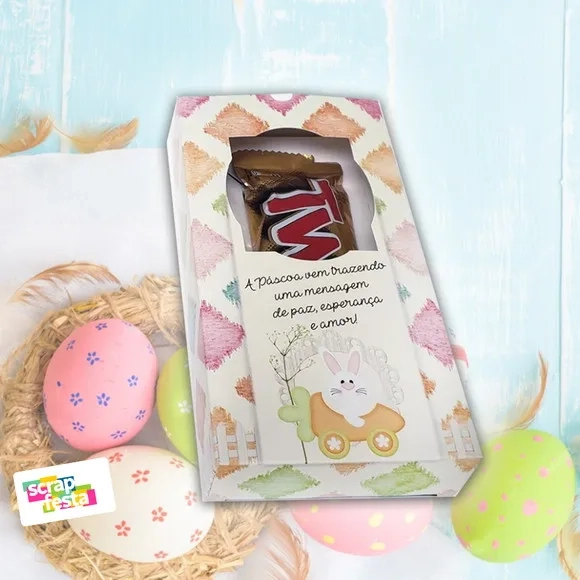 Caixinha para Barra de Chocolate Lembrancinha Festa Páscoa