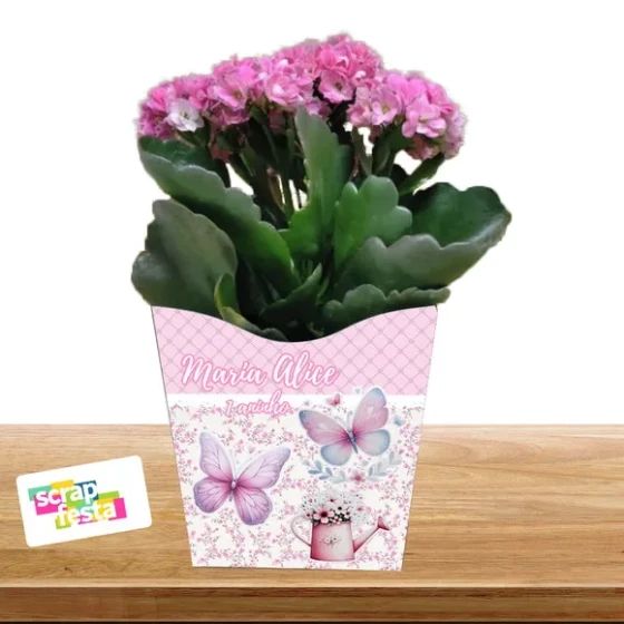 Cachepot Personalizado Jardim Encantado Aquarela Borboletas