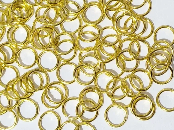 Elo 7mm Dourado para Pingente ou Chaveiro 100 Unidades