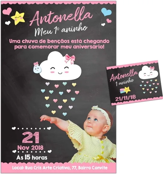 CONVITE DIGITAL C/TAG Chuva de Amor com Foto
