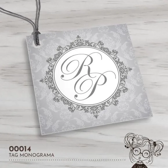 Tag Quadrada Monograma - 00014