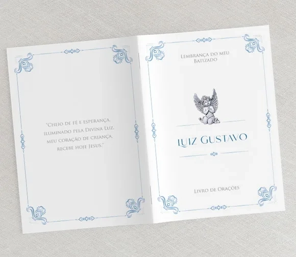 Livrinho De Orações Para Lembrança De Batizado Anjo Vintage