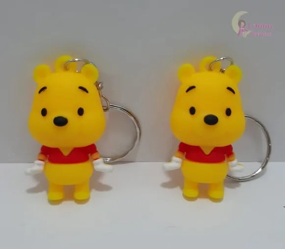 Chaveiro Ursinho Pooh Emborrachado Pct 2 Unidades