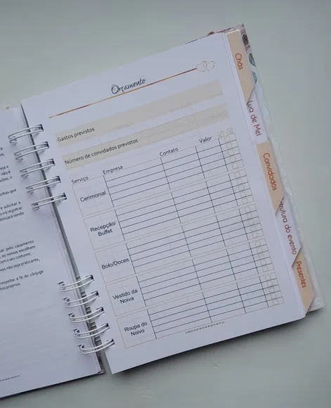 Planner da Noiva Personalizado Permanente c/ Divis - Mod 01