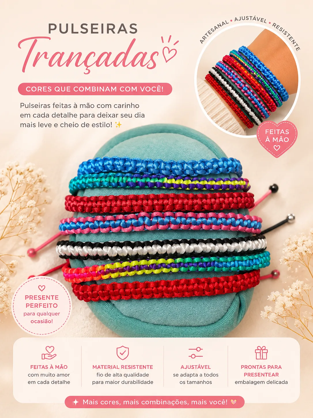 ✨ PULSEIRAS TRANÇADAS ARTESANAIS ✨.