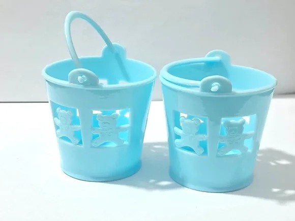 Balde de Plástico Azul ou Branco Pacote com 6 Unidades