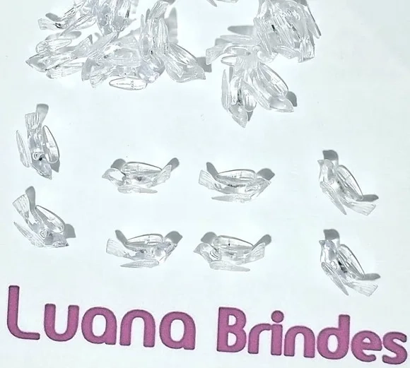 Aplique Pombinha Transparente 2cm Acrílico Pcts com 10 Peças