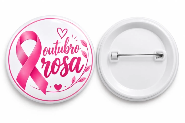 Botton outubro rosa - brinde corporativo
