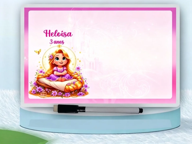 Lousa Magica Infantil Personalizada da Rapunzel