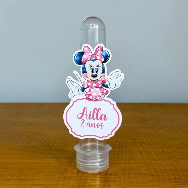 Apliques para Tubetes Personalizados MINNIE - Decoração de Festa | Lembrancinhas | Aniversário | Personalizados