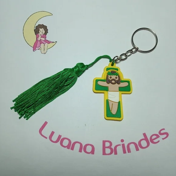 Chaveiro Crucifixo Brasil Emborrachado 14cms