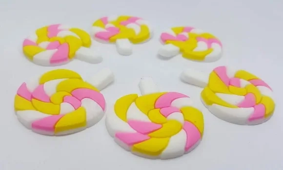 Aplique Pirulito Emborrachado de 3,5cm- 7 unidades
