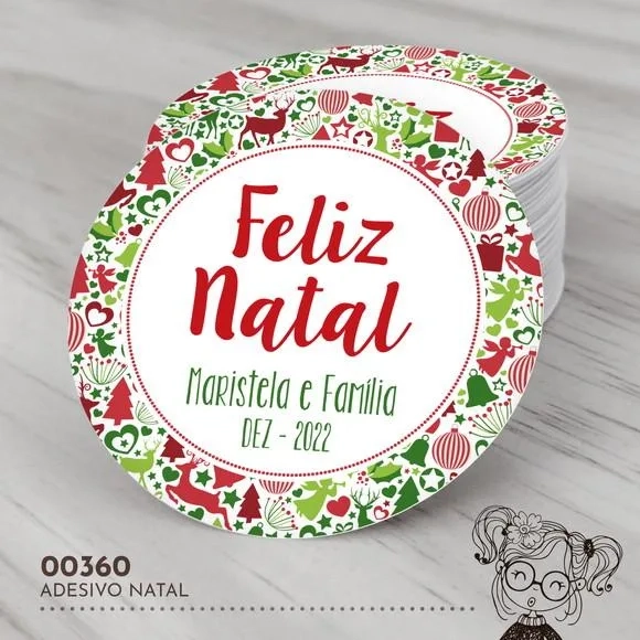 Adesivo Redondo Natal - 00360