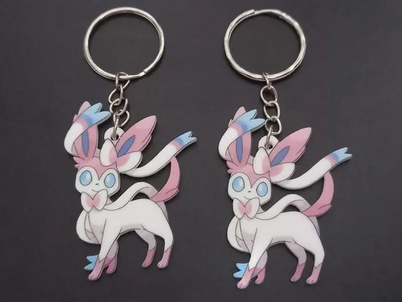 Chaveiro Pokémon Sylveon Pokemon Acrilico Uv- 3 Unidades