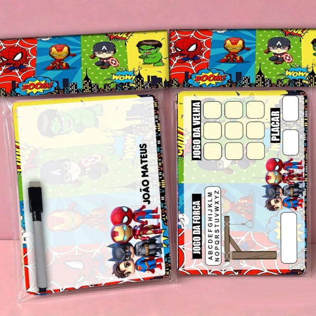 Lousa Magica Personalizada lembrancinhas Super Heróis Baby