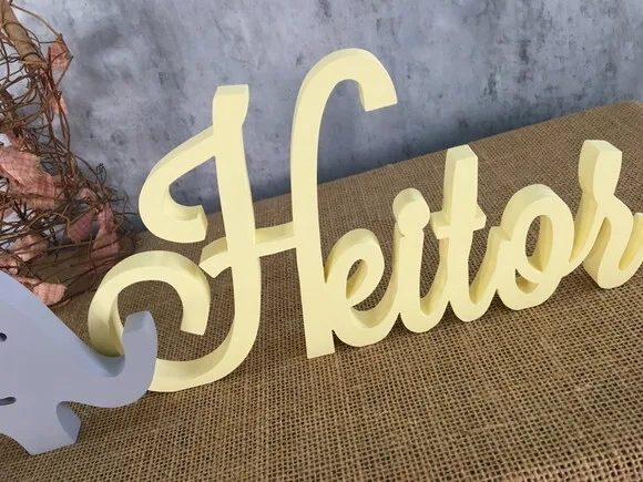 Letras Decorativas - nome em MDF + Elefantinho